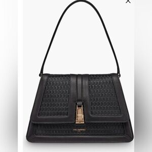 NWT KARL LAGERFIELD PARIS Mercerie Shoulder Bag  Black/Gold NWT $ 298